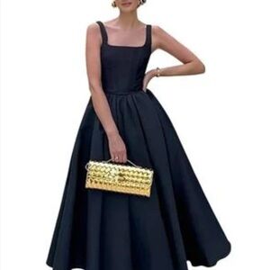 Elegant Black Midi Dress in New with tag condition